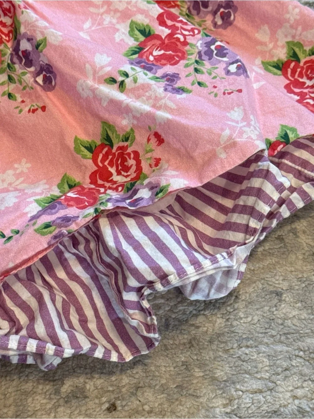 Olive + Moe Girls Floral Tiered Dress Size 6 Pink Purple Sleeveless
